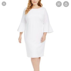 NWT Calvin Klein Plus Bell-Sleeve Sheath Dress